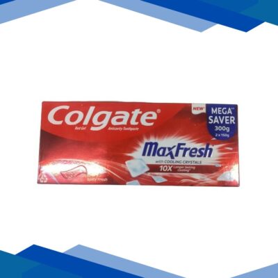 Colgate MaxFresh with Cooling Crystals Anticavity Toothpaste – Spicy Fresh (Pack Of 2 x150 gm) 1’s