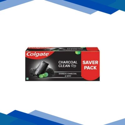 Colgate-Palmolive, Colgate Charcoal Clean Toothpaste, Black Gel Toothpaste, Bamboo Charcoal and Wintergreen Mint for Clean Mouth (Saver Pack Of 2) 120 gm