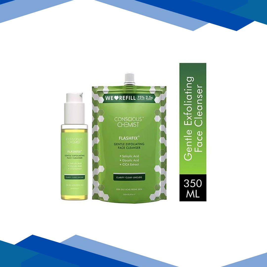 Conscious Chemist Gentle Oil Control Face Cleanser + Refill Pack 100 Ml + 250 Ml 2’s