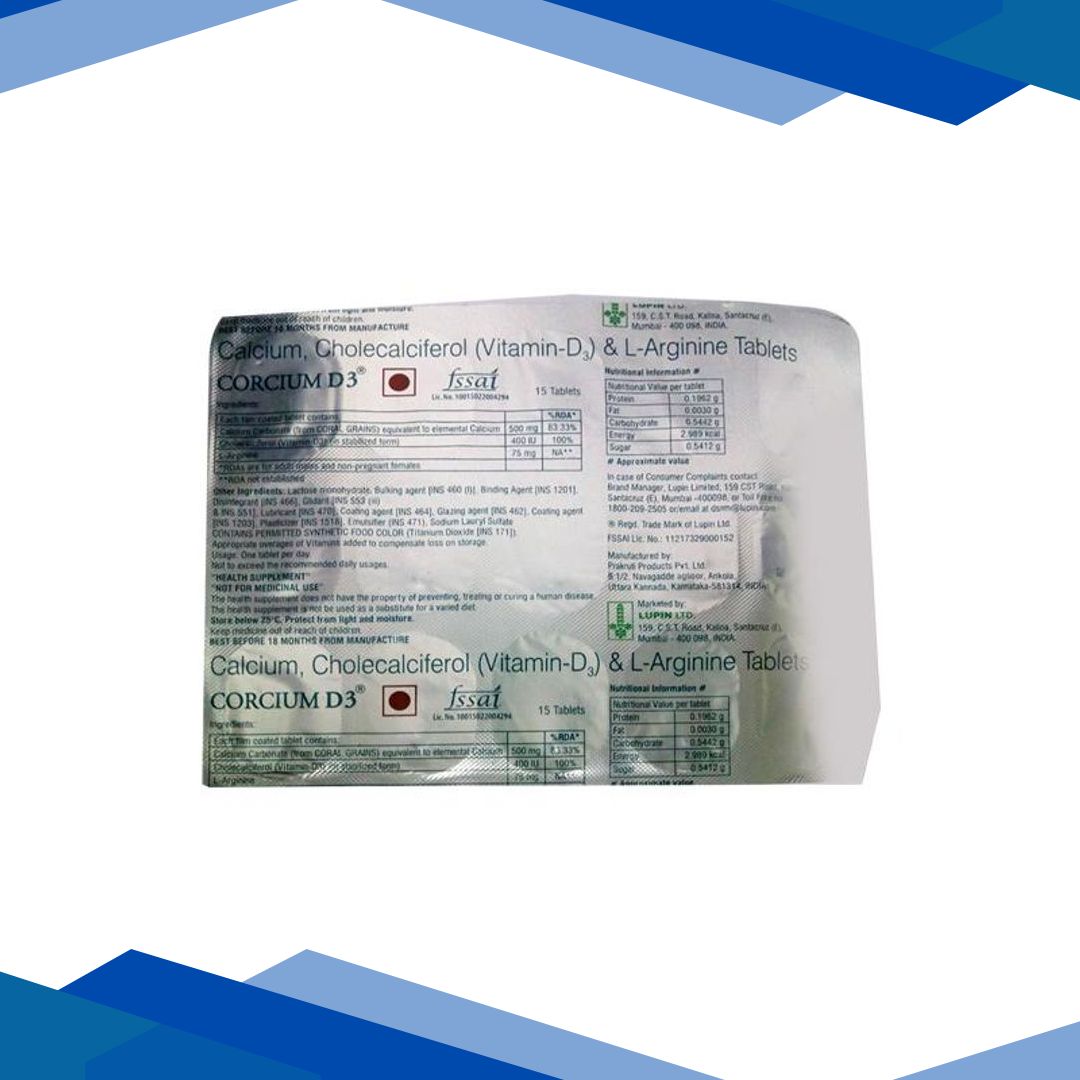 Corcium D3 Tablet 15’S
