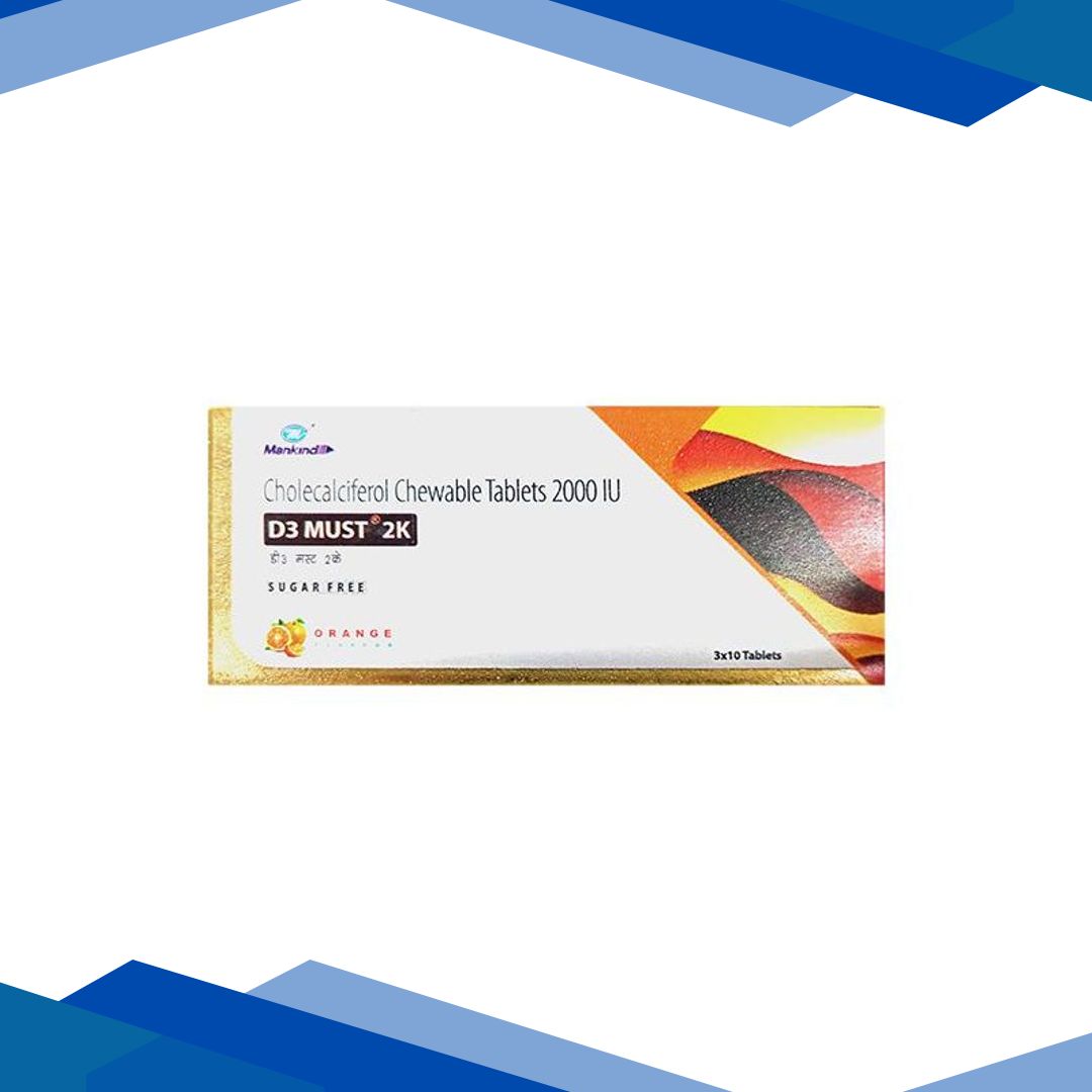 D3 MUST 2K SUGAR FREE ORANGE FLAVOUR Tablet 10’s