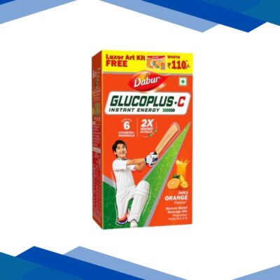 Dabur Glucoplus-C Instant Energy With Juicy – Orange Flavour 1 Kg + Free Luxor Art Kit Worth Rs 110