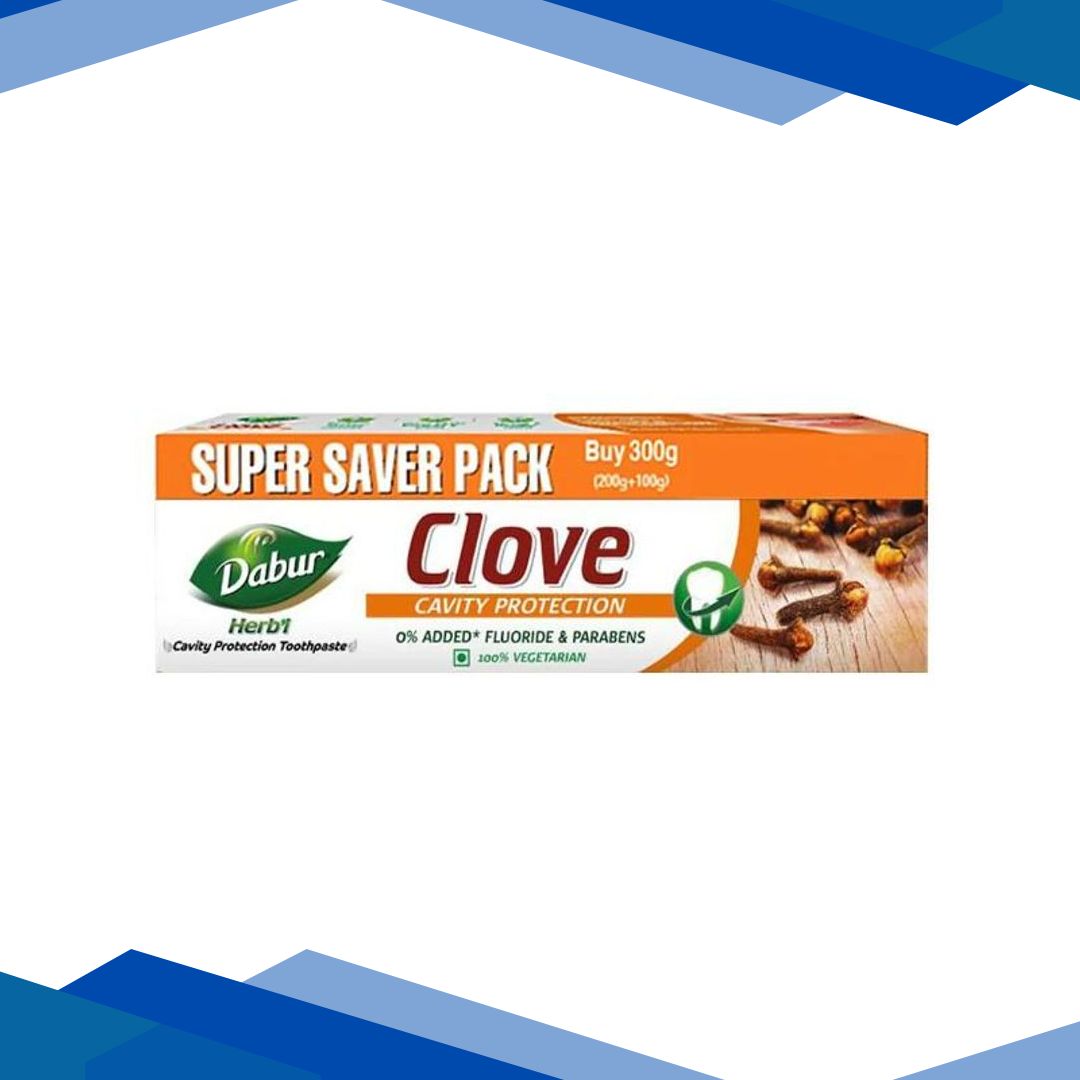 Dabur Herbal Clove Cavity Protection Toothpaste (Pack Of 200g + 100g) 300 g