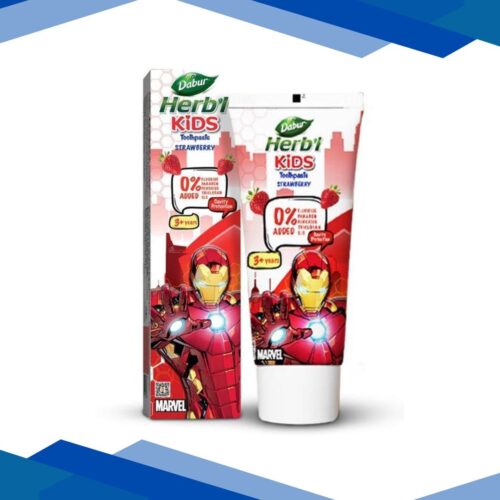 Dabur Herbal Kids Marvel Iron Man Edition Toothpaste (3+ Years) Strawberry Flavour 80 g