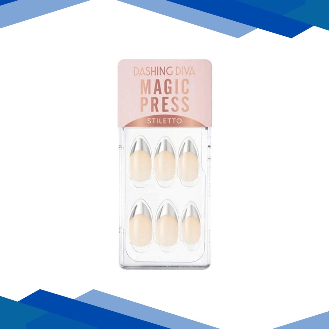 Dashing Diva Magicpres Nail Polish – Silver Edge French 1’s
