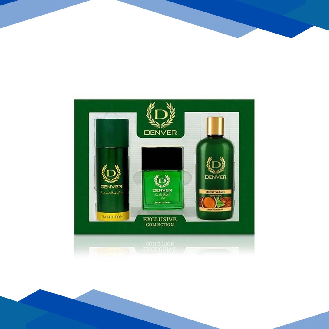 Denver Gift Set – Hamilton Deo(165ml) + Hamilton Perfume(60ml) + Purifying Body Wash(325ml) 1’s