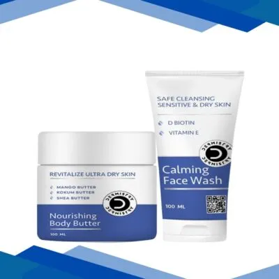 Dermistry Revitalize Ultra Dry Skin Nourishing Body Butter 100 ml + Safe Cleansing Sensitive & Dry Skin Calming Face Wash 100 ml