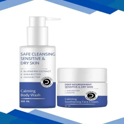 Dermistry Safe Cleansing Sensitive & Dry Skin Calming Body Wash 200 ml + Sensitive And Dry Skin Calming Soothening Face Cream 50 ml