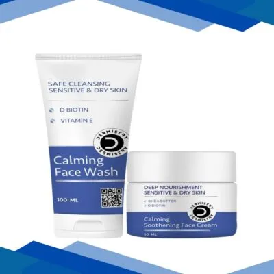 Dermistry Safe Cleansing Sensitive & Dry Skin Calming Face Wash 100 ml + Sensitive And Dry Skin Calming Soothening Face Cream 50 ml