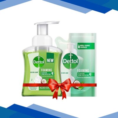 Dettol Foaming Handwash Combo – Aloe Coconut (Pump 250 ml + Refill 200 ml)