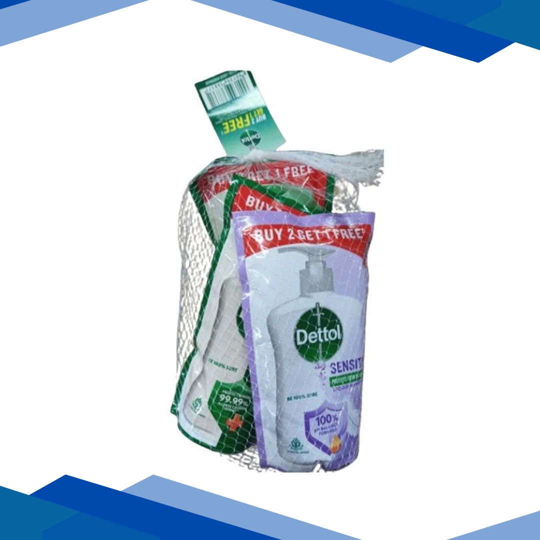 Dettol Handwash Combo Pack (2 Original Refill 175 ml + 1 Sensitive 175 ml)