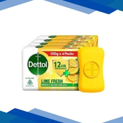 Dettol Soap – Lime Fresh (Pack Of 4 X 100 g)