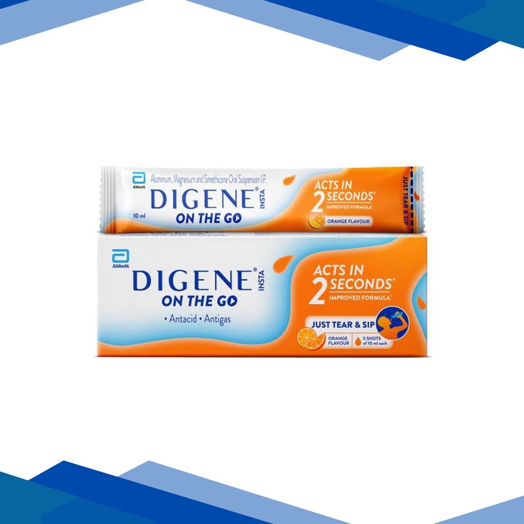 Digene Insta On The Go Liquid – Orange Flavour (Pack of 5 x 10ml) 1 s