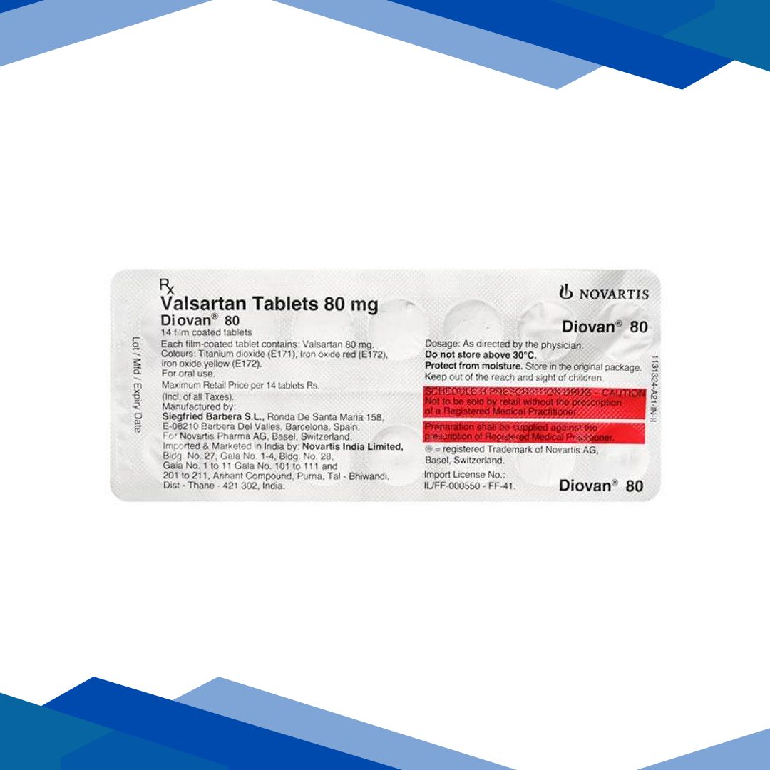 Diovan 80mg Tablet 14’S