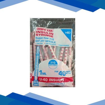 Dispovan U-40 Super Fine 31G Insulin Syringe 1 ml 10’s