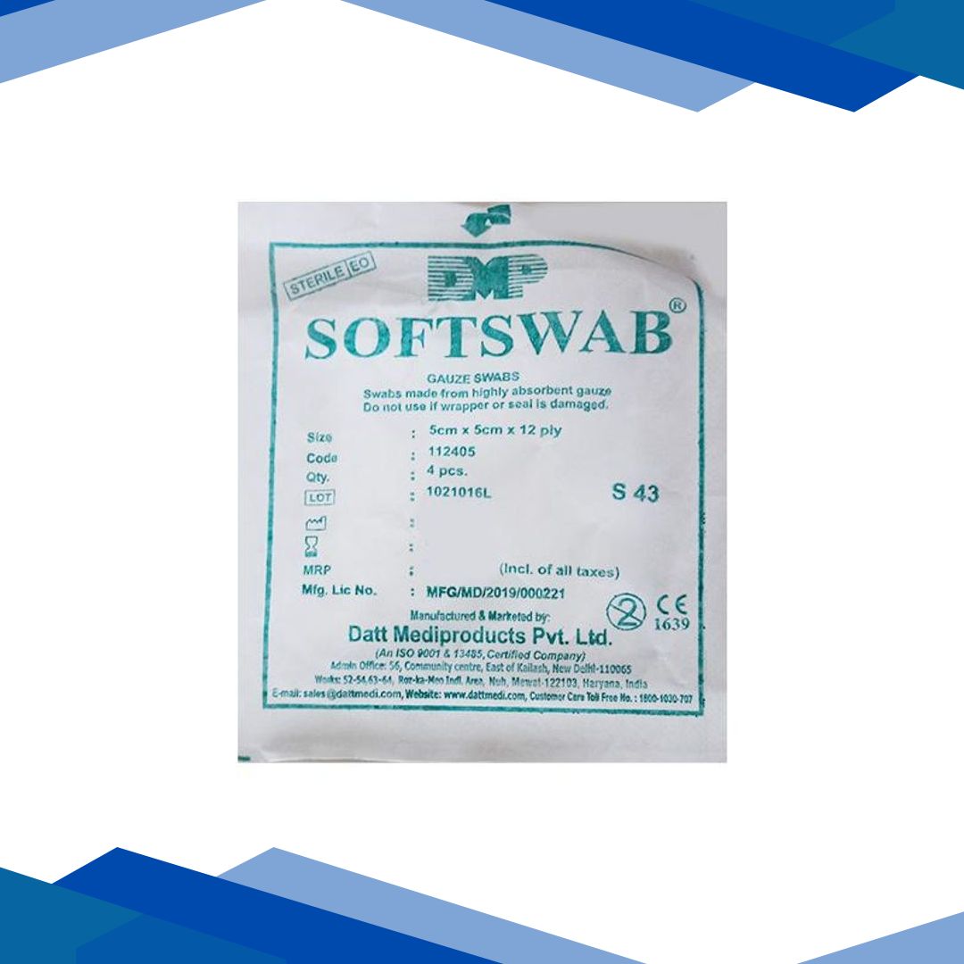 DMP Softswab Gauze Swabs (112405) (5 cm x 5 cm x 12 Ply) 4’s