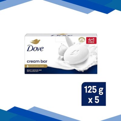 Dove Cream Beauty Bathing Bar for 24 Hour Nourished Skin with Nutrient Serum PO5 125gm each