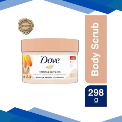 Dove Exfoliating Body Polish Scrub Oatmeal & Calendula Oil for Delicate Skin 298 gm