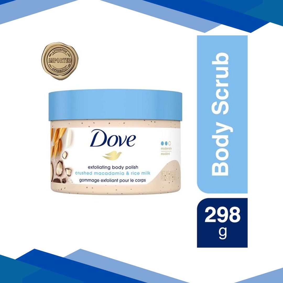 Dove Exfoliating Body Polish With Crushed Macadamia And Rice Milk 298 gm