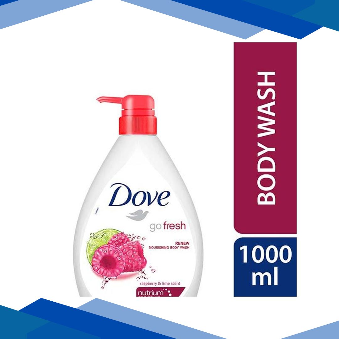 Dove Renewing Raspberry Body Wash with Lime for Renewed Skin Refreshing Scent 1000 ml