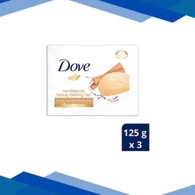 Dove Serum Bar Sandal Glow Bathing Bar (Pack of 3 x 125 g)