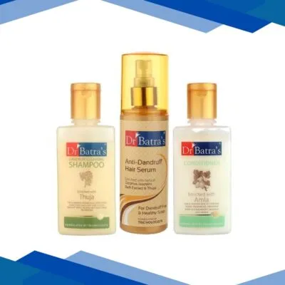 Dr Batra’s Dandruff Cleansing Shampoo 100 ml + Anti-Dandruff Hair Serum 100 ml + Conditioner 125 ml