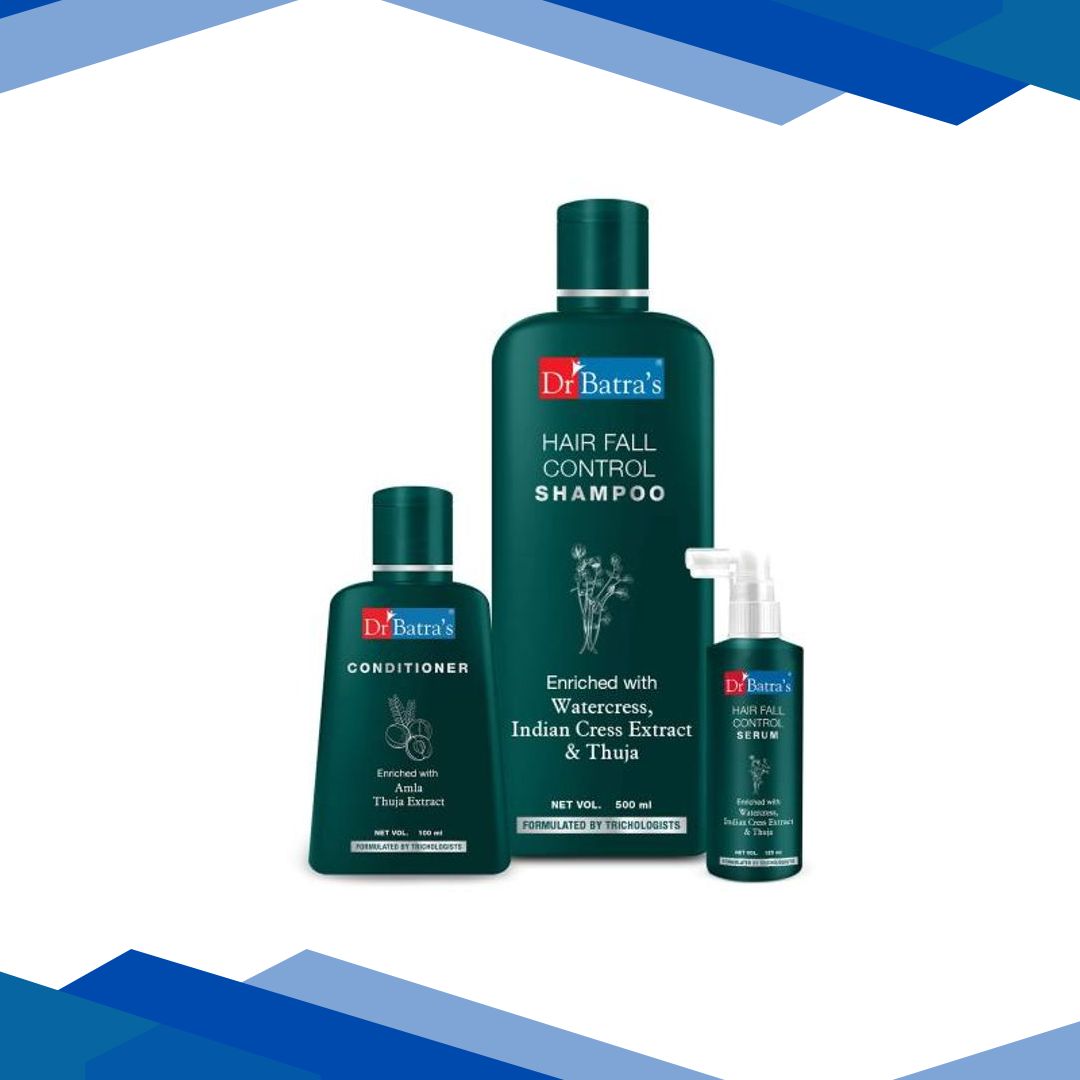 Dr Batra’s Hair Fall Control Shampoo 500 ml + Hair Fall Control Serum 125 ml + Conditioner 100 ml