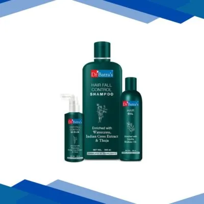 Dr Batra’s Hair Fall Control Shampoo 500 ml + Hair Oil 200 ml + Hair Fall Control Serum 125 ml