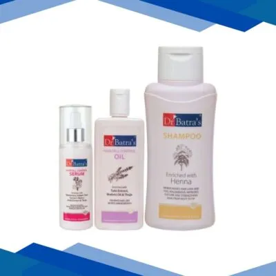 Dr Batra’s Shampoo 500 ml + Hair Fall Control Oil 200 ml + Hair Fall Control Serum 125 ml