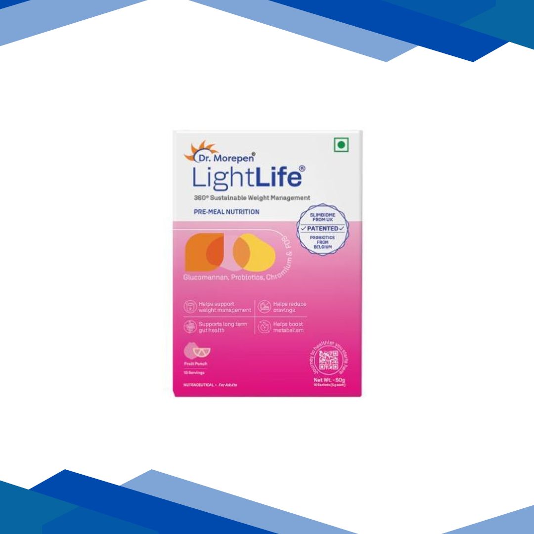 Dr. Morepen LightLife Pre-Meal Nutrition Sachets – Fruit Punch Flavour (Pack Of 10 x 5 g)
