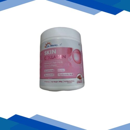 Dr. Morepen Marine Collagen Skin Protein Powder – Strawberry Flavour 250 g