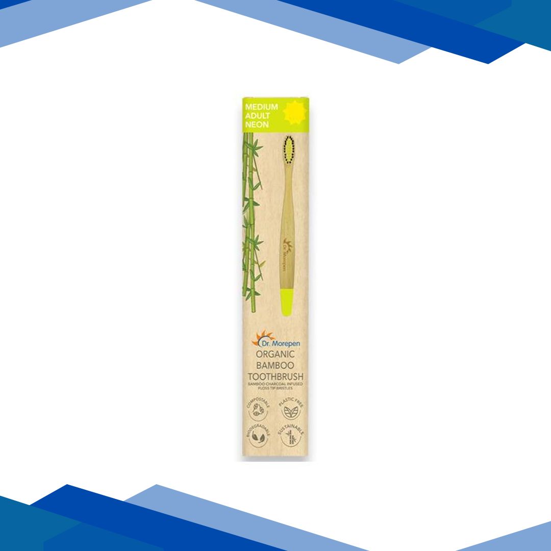 Dr.Morepen Organic Bamboo Adult Neon Toothbrush – Medium 1’s