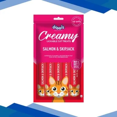 Drools Creamy Lickable Cat Treats – Salmon & Skipjack (Buy 4 Get 1) 1’s