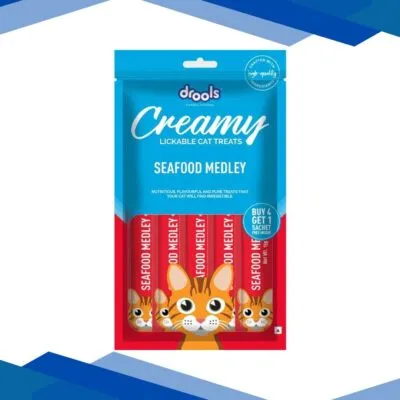 Drools Creamy Lickable Cat Treats – Seafood Medley (Buy 4 Get 1) 1’s