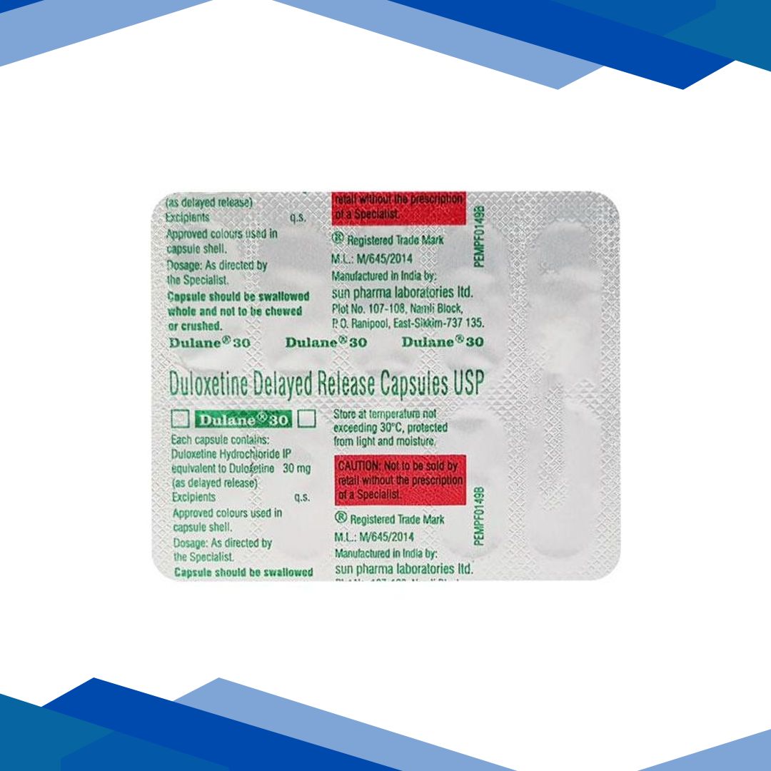 Dulane 30mg Capsule 10’S