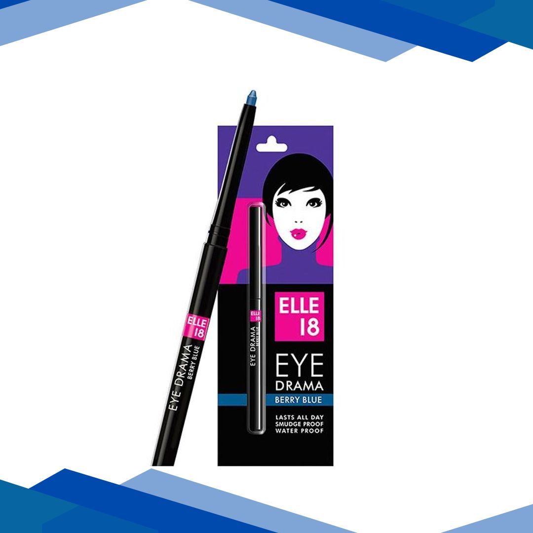 Elle18 Eye Drama Kajal, Matte Finish, Smudge proof & Water proof Kajal, Berry Blue 0.35 g