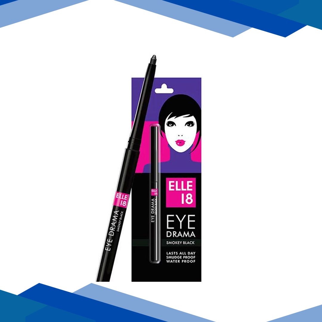 Elle18 Eye Drama Kajal, Matte Finish, Smudge proof & Water proof Kajal, Smokey Black 0.35 g