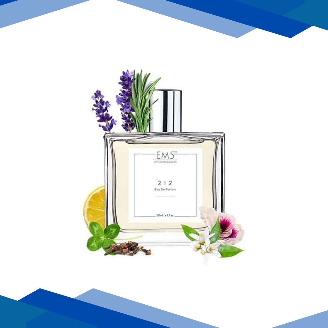 EM5 212 Perfume for Men – Fresh Woody Musky Fragrance, Eau de Parfum Spray 50 ml