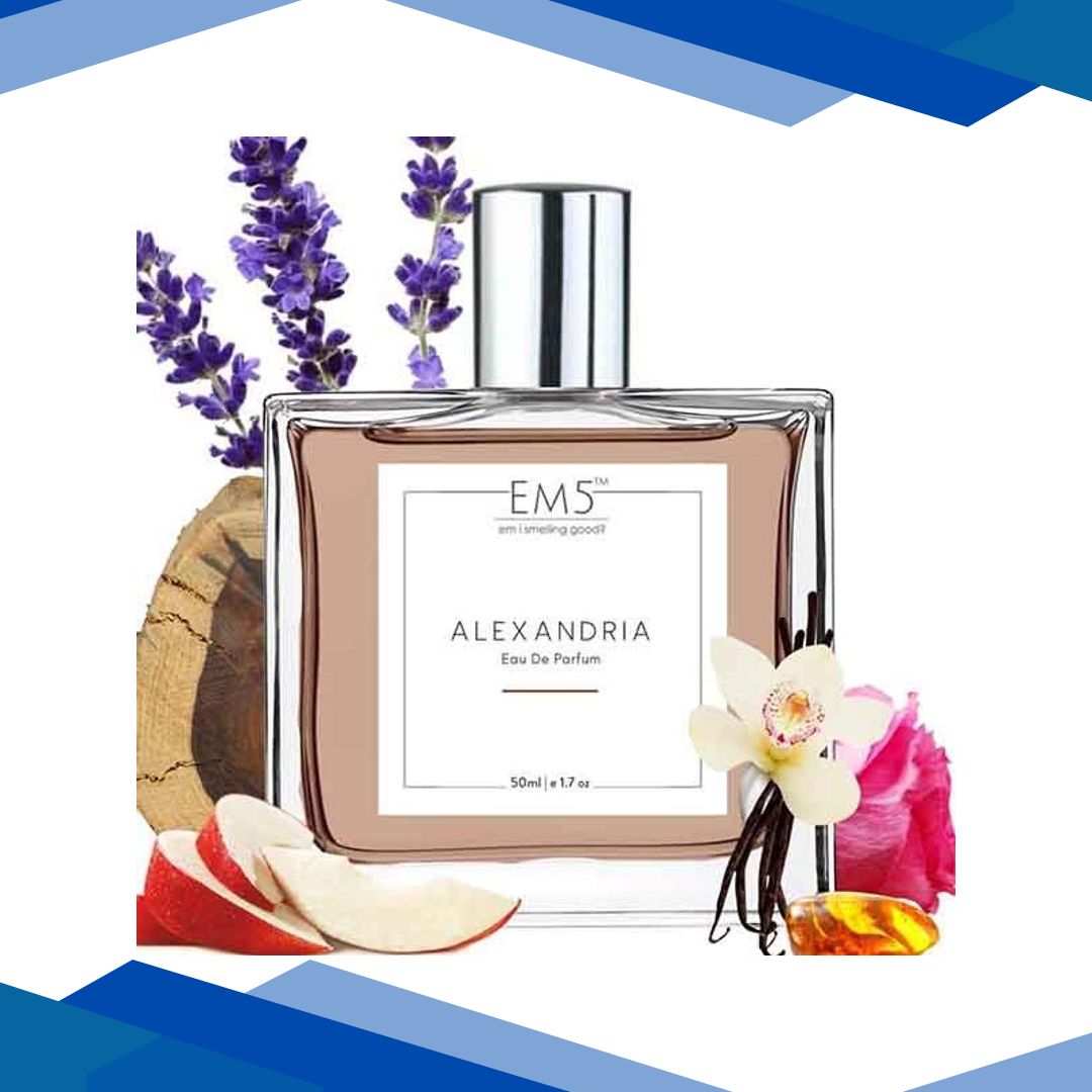 EM5 Alexandria Unisex Perfume Spray – Eau De Parfum for Men & Women, Woody Warm Spicy 50 ml