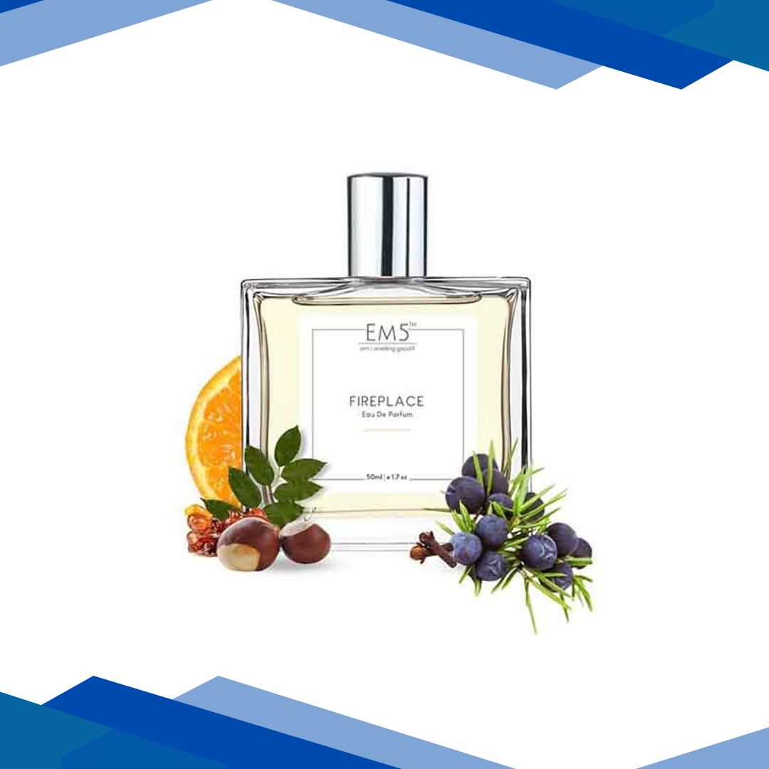 EM5 Fireplace Unisex Perfume – Eau De Parfum Spray for Men & Women, Woody Vanilla Balsamic 50 ml