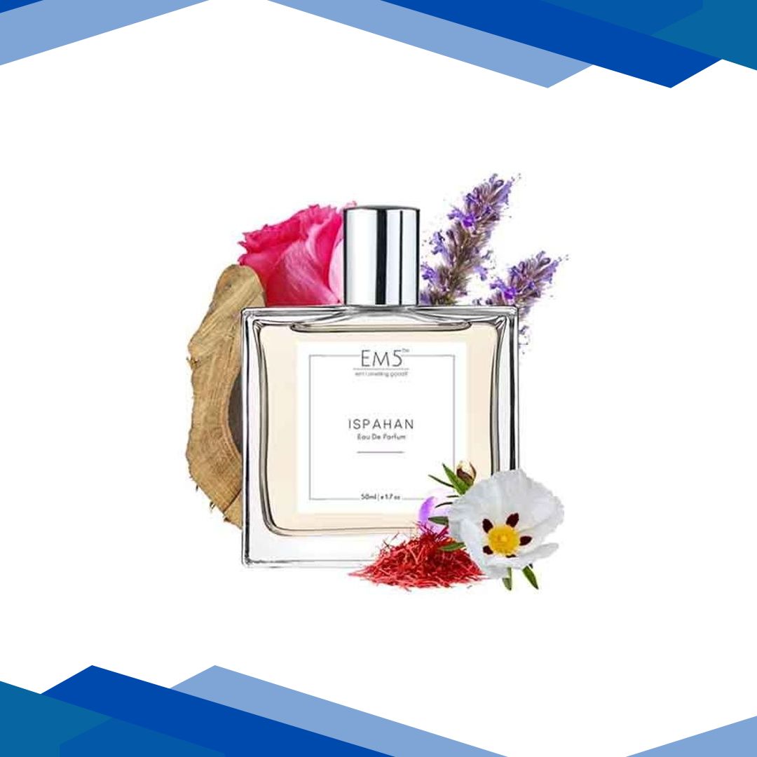 EM5 Ispahan Unisex Perfume – Oud Rose Woody Warm Spicy, Eau de Parfum Spray for Men & Women 50 ml