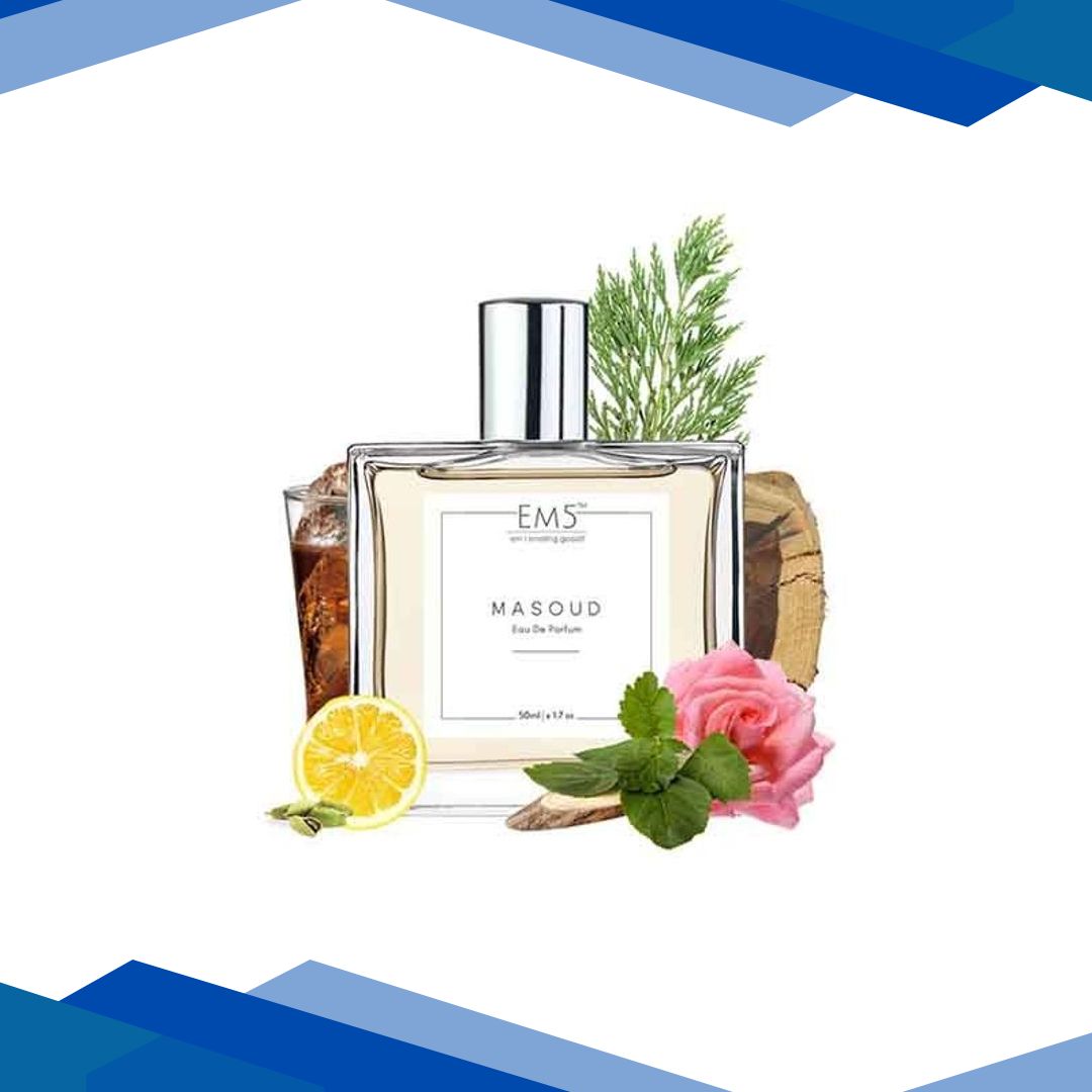 EM5 Masoud Unisex Perfume – Eau De Parfum Spray for Men & Women, Rose Oud Warm Spicy Fragrance 50 ml