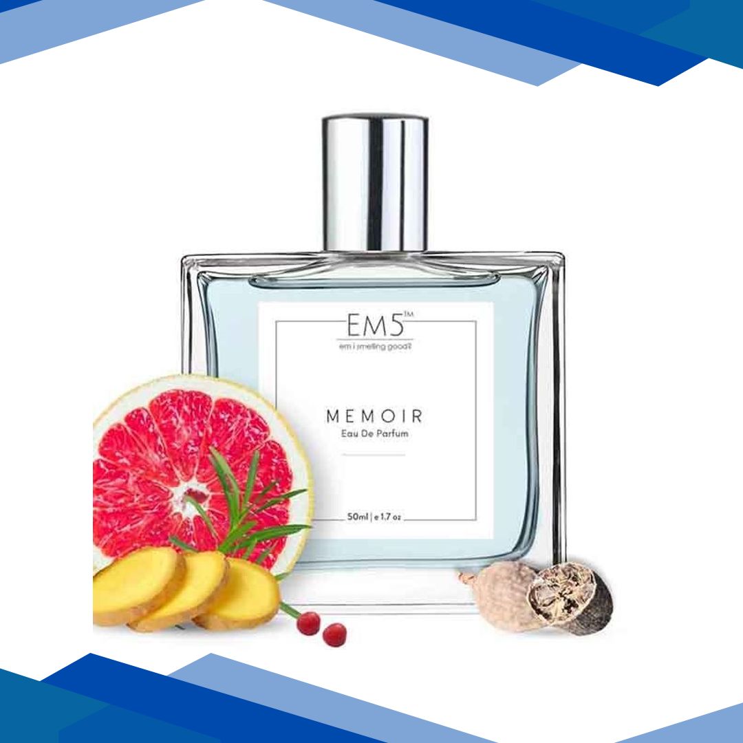 EM5 Memoir Unisex Perfume – Eau De Parfum Spray for Men & Women, Fresh Citrus Woody 50 ml