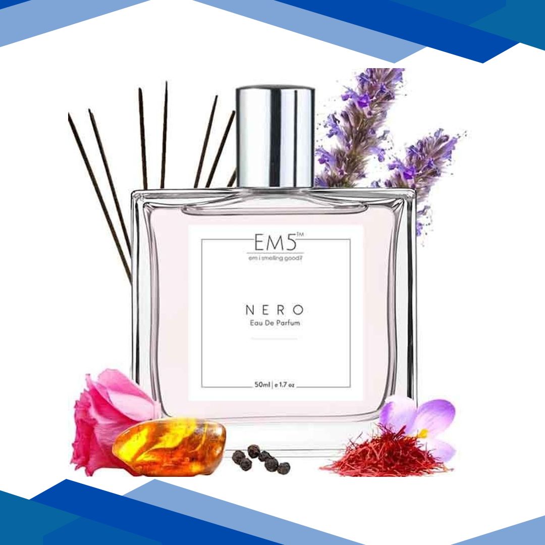EM5 Nero Unisex Perfume – Eau De Parfum Spray for Men & Women, Spicy Rose Woody 50 ml