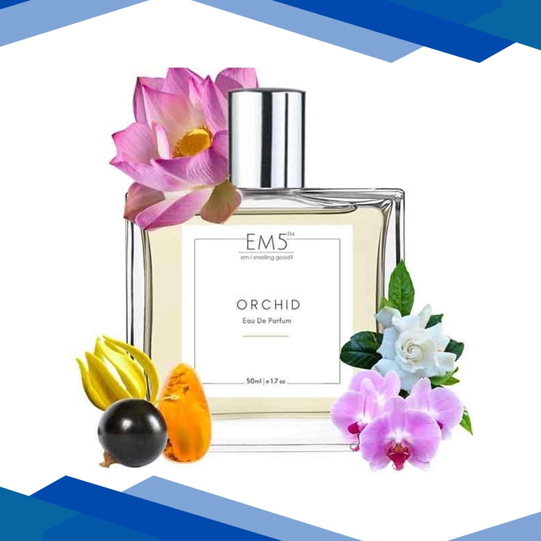 EM5 Orchid Perfume for Women – Eau De Parfum Spray, Warm Spicy Earthy Woody 50 ml