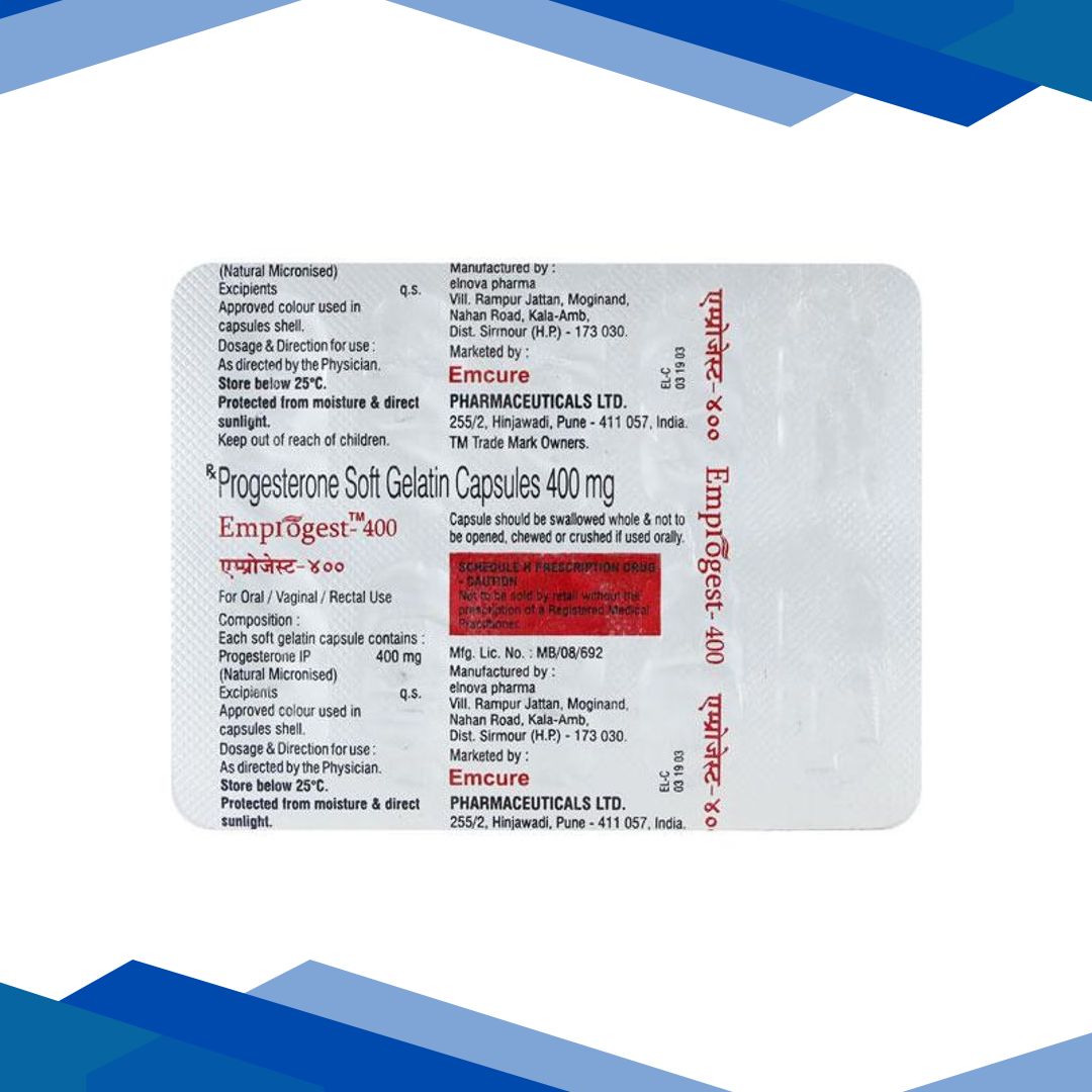 Emprogest 400mg Capsule 10’S