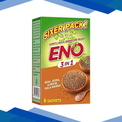 Eno 3 In 1 Sachet – Real Zeera, Ajwain, Kala Namak Flavour (Pack Of 6 x 5 g)