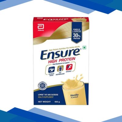 Ensure High Protein Nutrition Powder – Vanilla Flavour 400 gm (Refill Pack)
