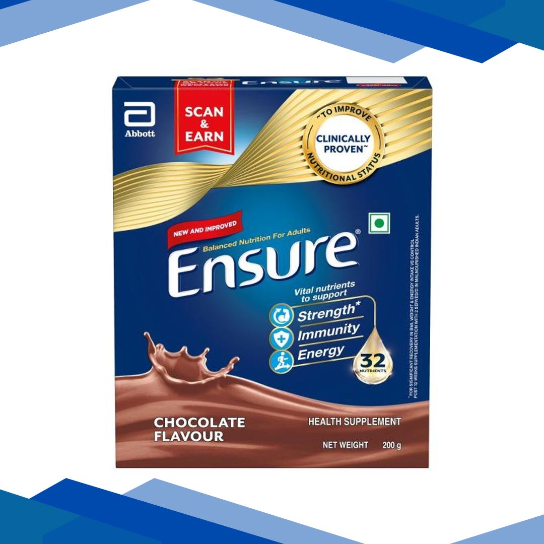 Ensure Nutritional Powder – Chocolate Flavour 200 gm (Refill Pack)