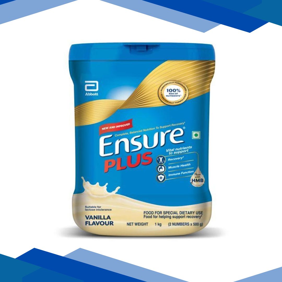 Ensure Plus Nutritional Powder – Vanilla Flavour 1 Kg (Pet Jar)